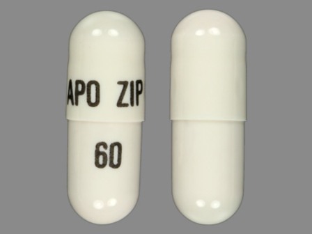 APO ZIP 60: (60429-767) Ziprasidone (As Ziprasidone Hydrochloride Monohydrate) 60 mg Oral Capsule by Golden State Medical Supply, Inc.