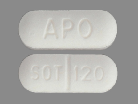 APO SOT 120: (60505-0159) Sotalol Hydrochloride 120 mg Oral Tablet by Apotex Corp.