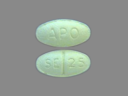 APO SE 25: (60505-0180) Sertraline (As Sertraline Hydrochloride) 25 mg Oral Tablet by Apotex Corp