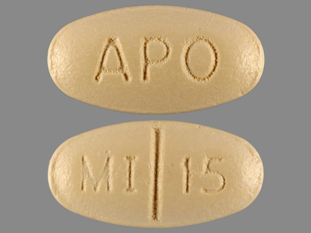 APO MI 15: (60505-0247) Mirtazapine 15 mg Oral Tablet, Film Coated by A-s Medication Solutions