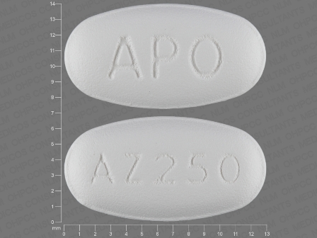 APO AZ250: (60505-2581) Azithromycin Dihydrate 250 mg Oral Tablet, Film Coated by Remedyrepack Inc.