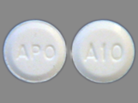 APO A10: Alendronic Acid 10 mg (As Alendronate Sodium 13.1 mg) Oral Tablet