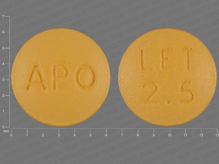 APO LET 2 5: (60505-3255) Letrozole 2.5 mg Oral Tablet, Film Coated by American Health Packaging