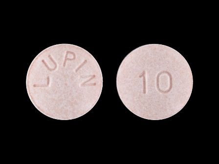 LUPIN 10: (60687-325) Lisinopril 10 mg Oral Tablet by Denton Pharma, Inc. Dba Northwind Pharmaceuticals