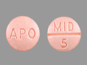 APO MID 5: (60687-398) Midodrine Hydrochloride 5 mg Oral Tablet by Ncs Healthcare of Ky, Inc Dba Vangard Labs