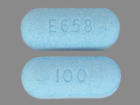 E658 100 blue oval tablet