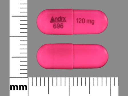 Andrx 696 120 mg: (62037-696) 24 Hr Taztia 120 mg Extended Release Capsule by Watson Pharma, Inc.