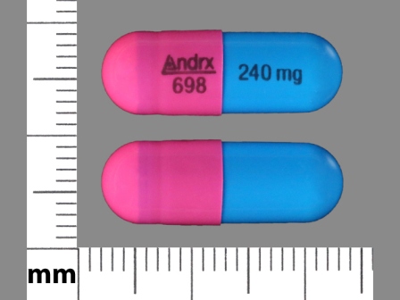Andrx 698 240 mg: (62037-698) 24 Hr Taztia 240 mg Extended Release Capsule by Watson Pharma, Inc.