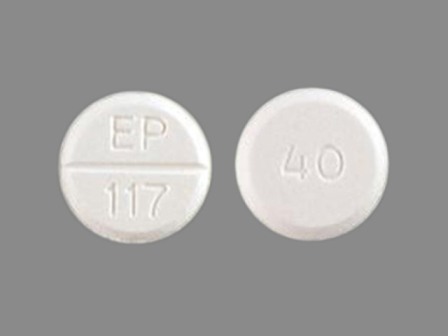 EP 117 40: (64125-117) Furosemide 40 mg Oral Tablet by Excellium Pharmaceutical Inc.