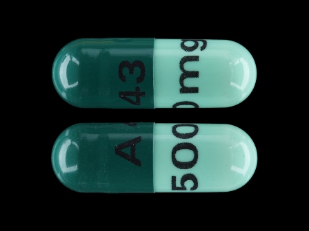 A 43 500 mg: (65862-019) Cephalexin (As Cephalexin Monohydrate) 500 mg Oral Capsule by Aurobindo Pharma Limited