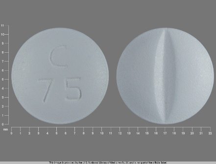 C 75: (65862-064) Metoprolol Tartrate 100 mg (As Metoprolol Succinate 95 mg) Oral Tablet by Aurobindo Pharma Limited