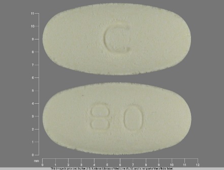 C 80 yellow oval pill