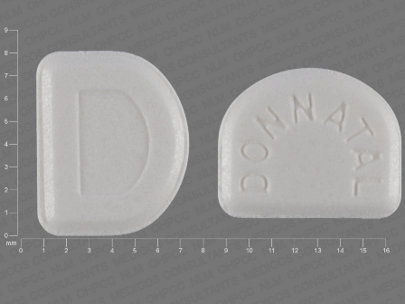 D Donnatal: (66213-425) Donnatal (Atropine Sulfate 0.0194 mg / Hyoscyamine Sulfate 0.1037 mg / Phenobarbital 16.2 mg / Scopolamine Hydrobromide 0.0065 mg) Oral Tablet by Kaiser Foundation Hospitals