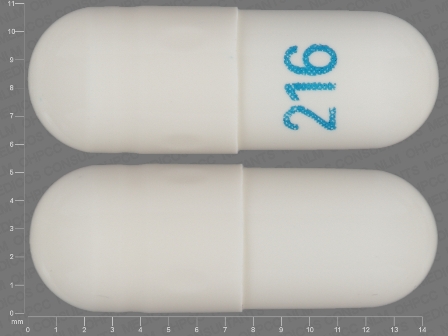 216: (67877-222) Gabapentin 100 mg Oral Capsule by Ascend Laboratories, LLC