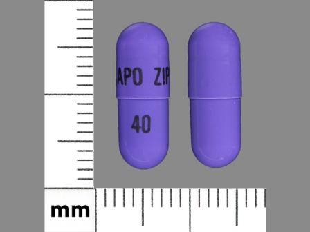 APO ZIP 40: (68084-104) Ziprasidone Hydrochloride 40 mg Oral Capsule by American Health Packaging
