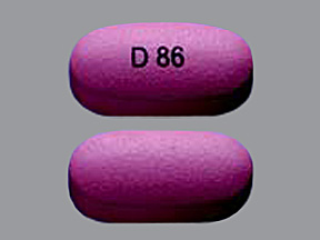 Oblong pink tablet, D 86