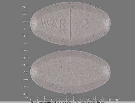 WAR 2: (68382-053) Warfarin Sodium 2 mg Oral Tablet by Cadila Healthcare Limited