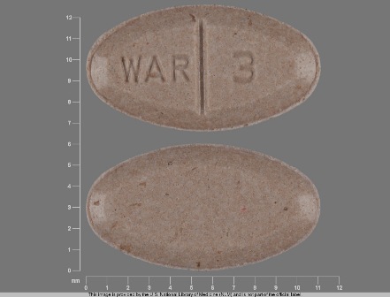 WAR 3: (68382-054) Warfarin Sodium 3 mg Oral Tablet by Cadila Healthcare Limited