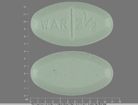 WAR 2 1 2: (68382-064) Warfarin Sodium 2.5 mg Oral Tablet by Cadila Healthcare Limited