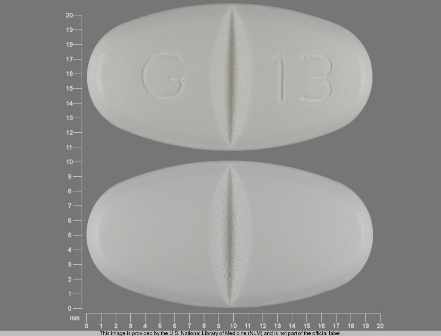 White Tablet G 13 Gabapentin 800 mg