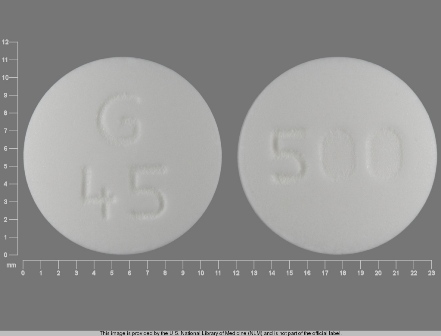 G 45 500: (68462-159) Metformin Hydrochloride 500 mg Oral Tablet by Glenmark Generics Inc., USA G 45 500: (68462-159) Metformin Hydrochloride 500 mg Oral Tablet by Glenmark Generics Inc., USA
