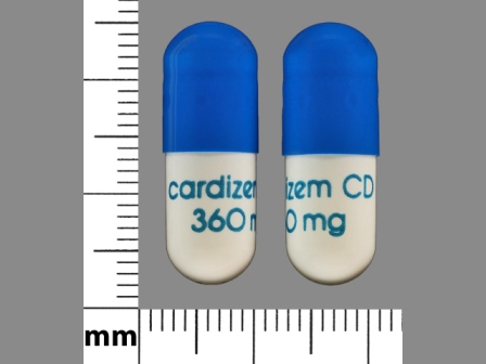 cardizem CD 360 mg: (68682-521) Diltiazem Hydrochloride 360 mg 24 Hr Extended Release Capsule by Oceanside Pharmaceuticals