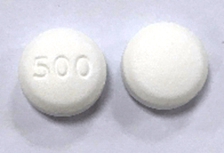 500: Metformin Hydrochloride 500 mg Oral Tablet, Coated