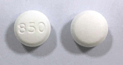 850: Metformin Hydrochloride 850 mg Oral Tablet, Coated