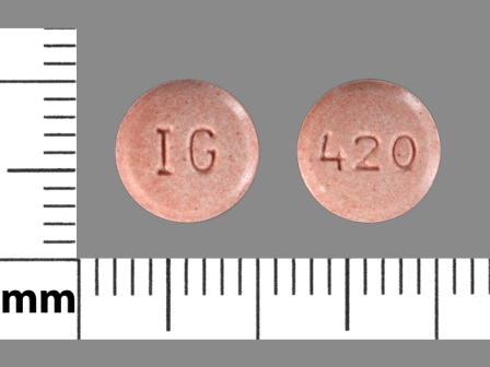 IG 420: (76282-420) Lisinopril 20 mg Oral Tablet by Exelan Pharmaceuticals Inc.