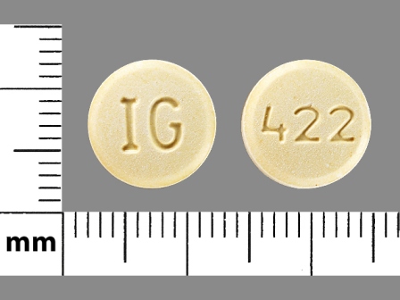 IG 422: (76282-422) Lisinopril 40 mg Oral Tablet by Exelan Pharmaceuticals Inc.